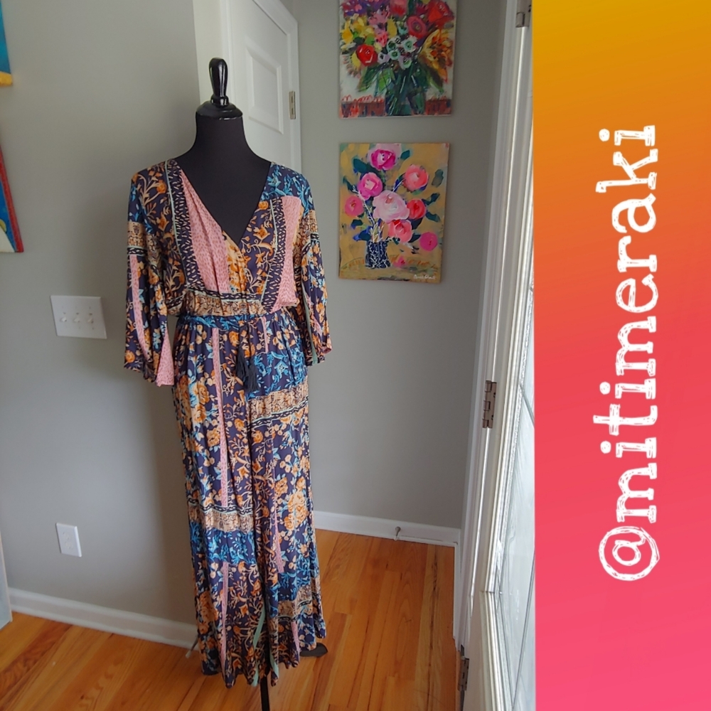 Jaase Willow Clay Boho Jumpsuit Size S